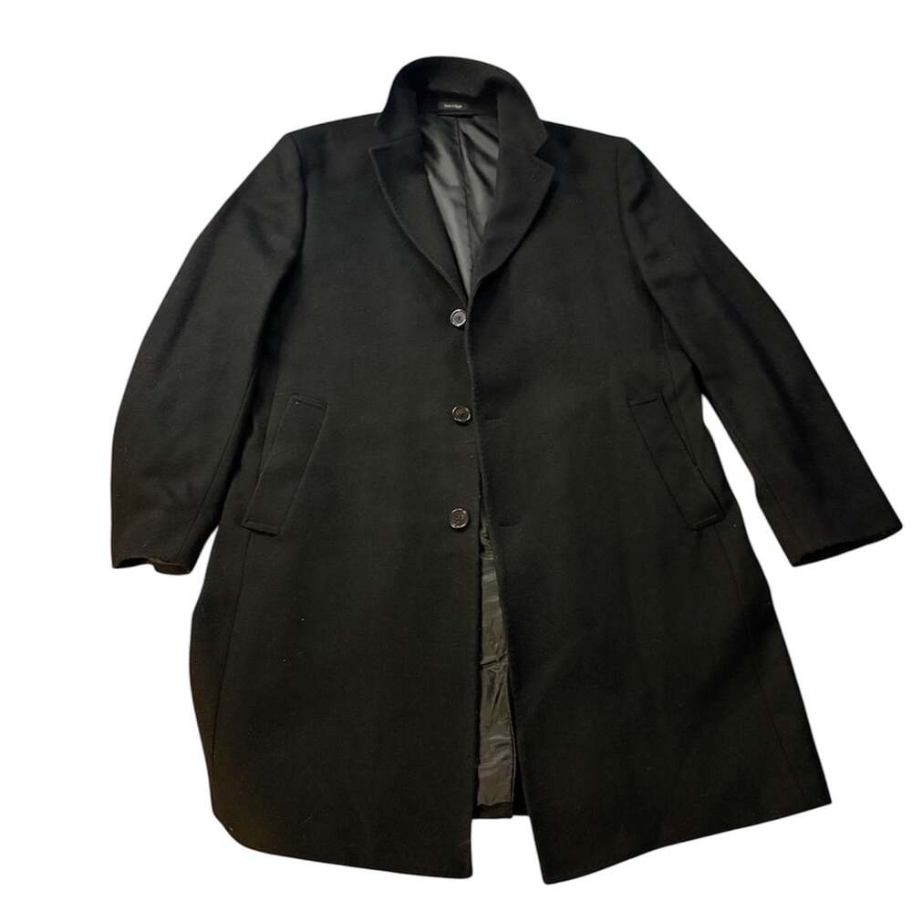 Lauren Ralph Lauren Black Wool Blend Overcoat